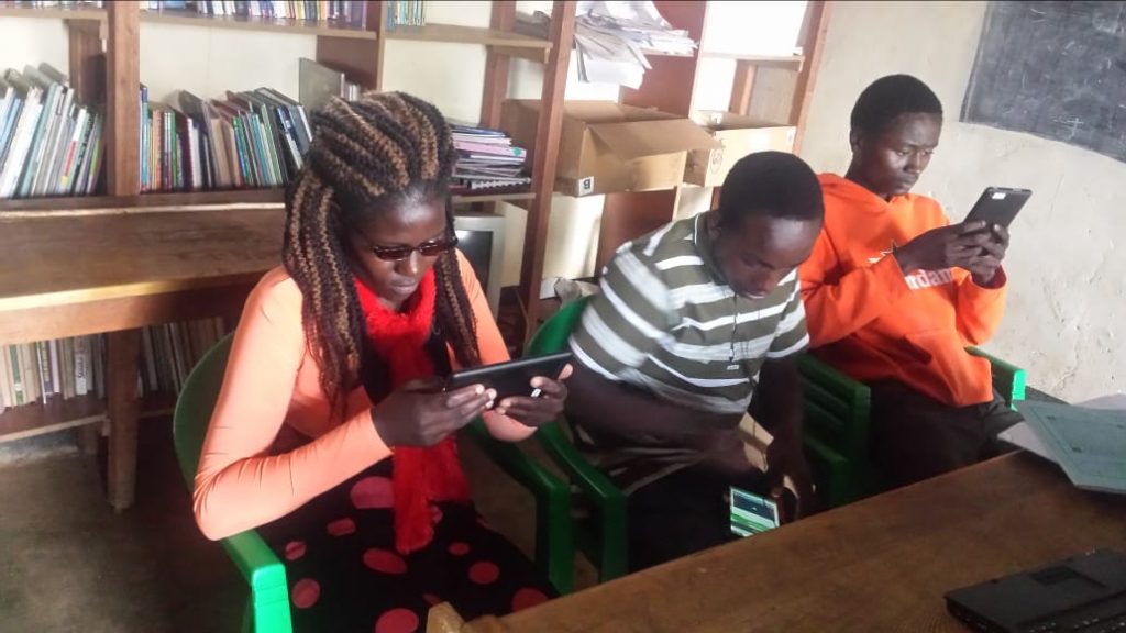 Learners in Kenya enjoying offline learning content on their phones after the Learn Appeal Capsule launched in Kenya